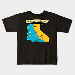 Take Me To California - Santa Monica beach graphic Kids T-Shirt